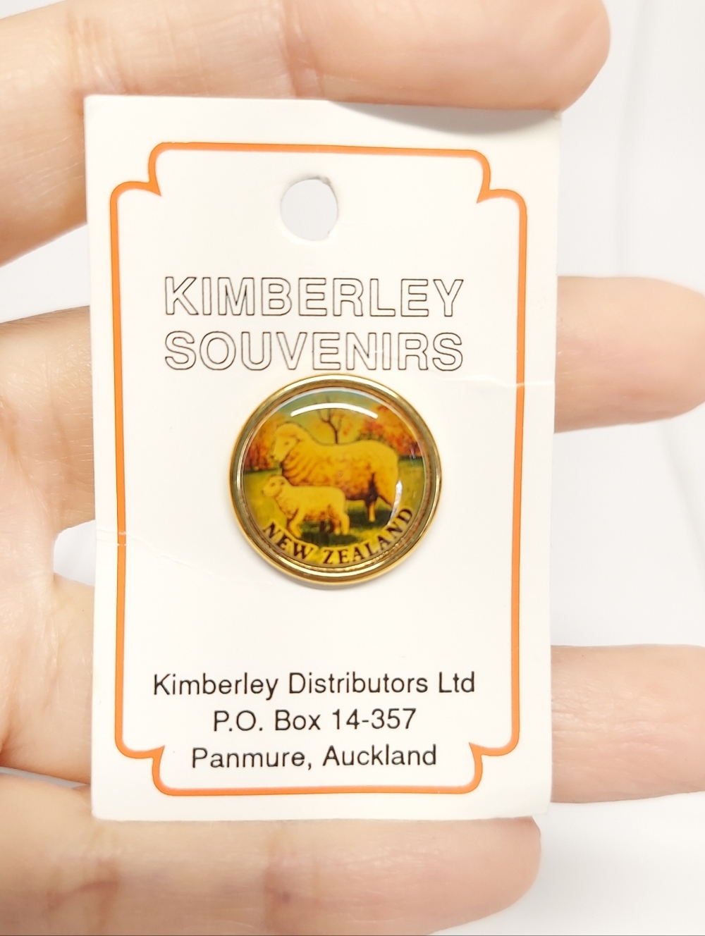 Kimberley Souvenirs New Zealand Sheep Pin - Yellow/Gold Accent